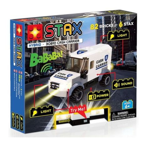 Jucarie - Set constructie copii cu lumini si sunete Stax - Masina blindata - imagine 9
